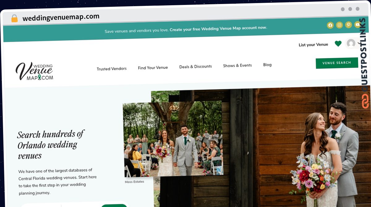 Publish Guest Post on weddingvenuemap.com