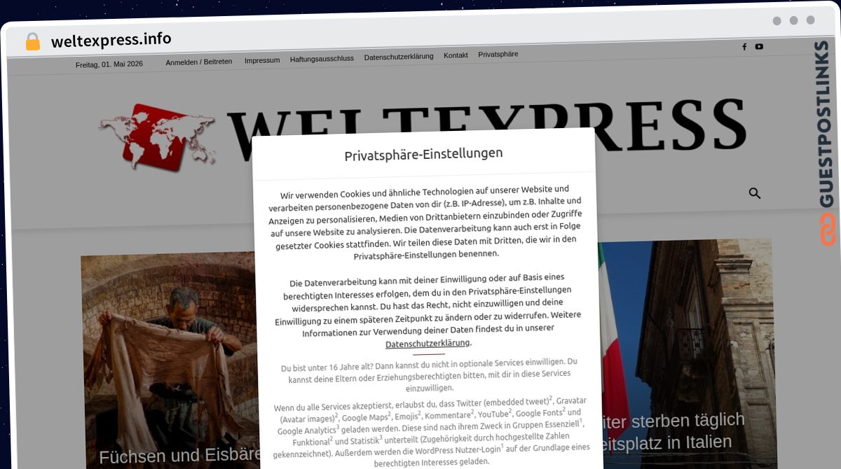 Publish Guest Post on weltexpress.info