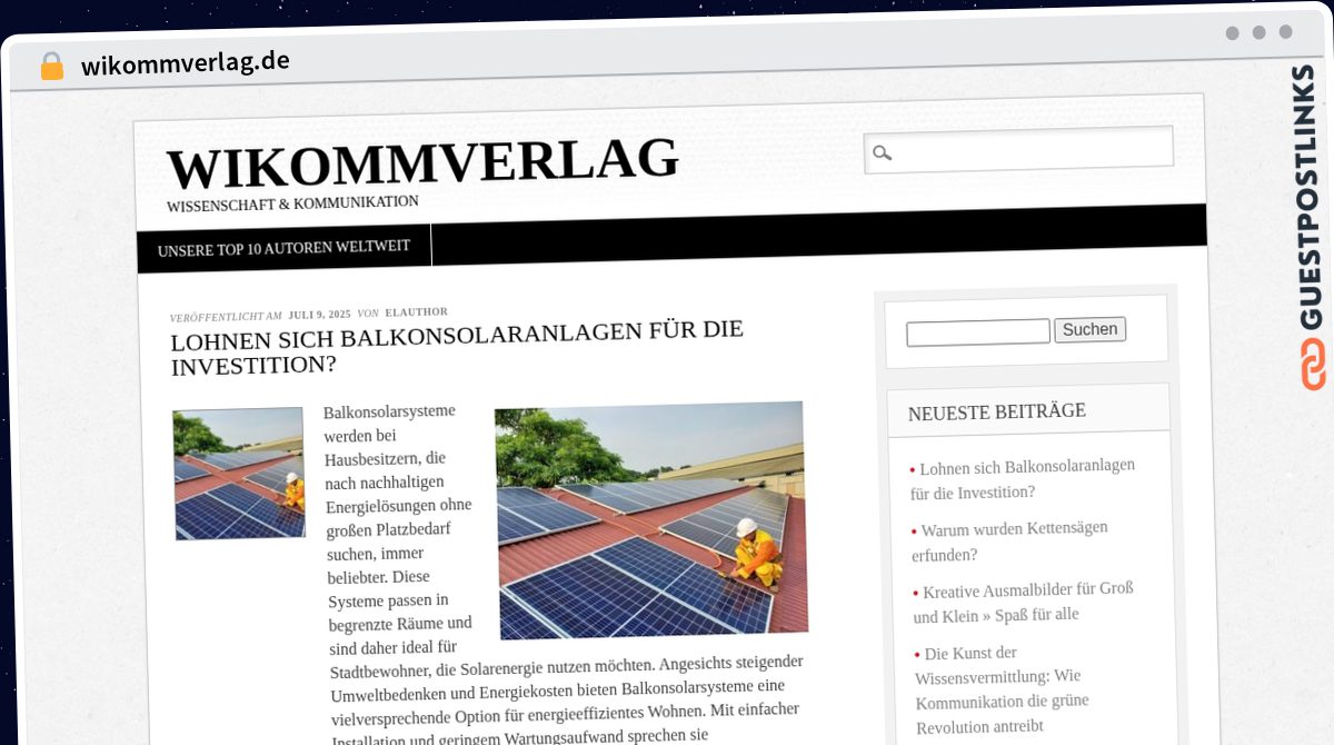 Publish Guest Post on wikommverlag.de
