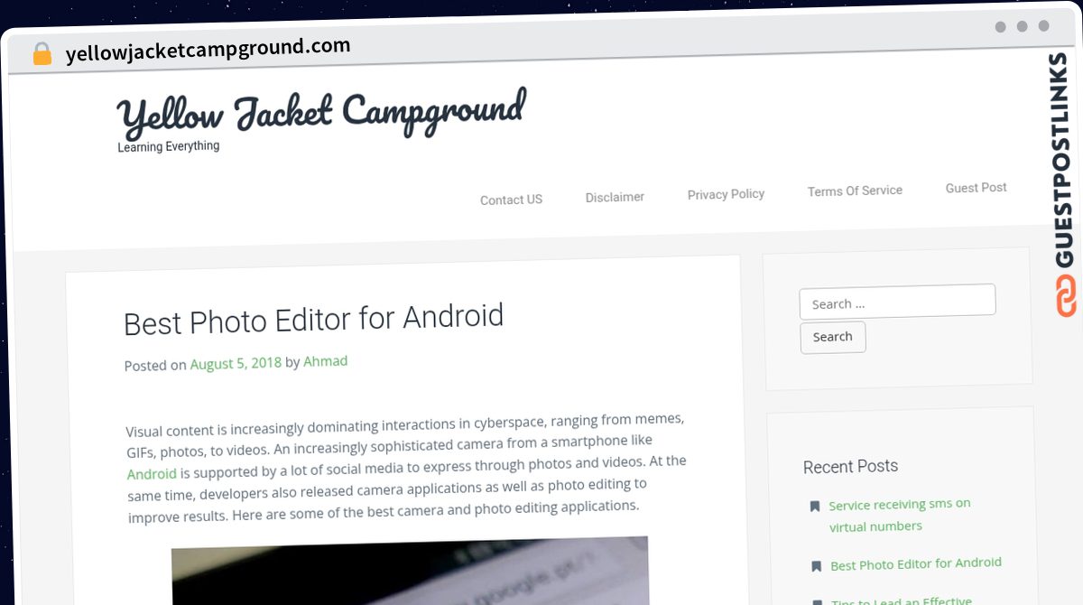 Publish Guest Post on yellowjacketcampground.com