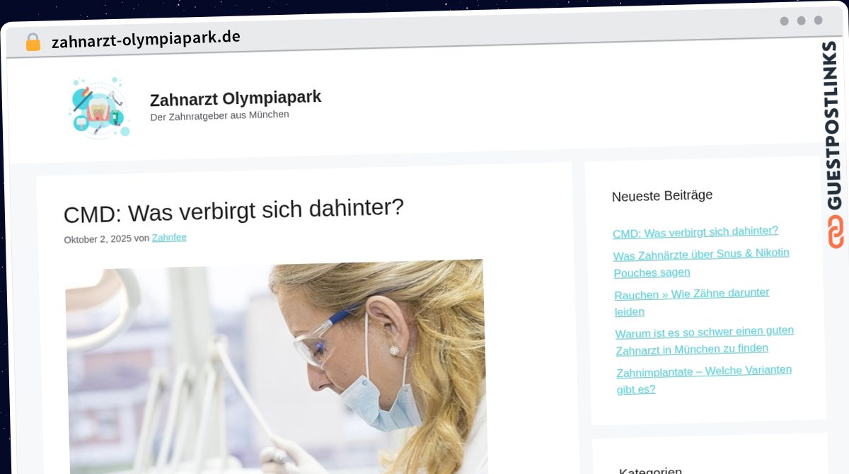 Publish Guest Post on zahnarzt-olympiapark.de