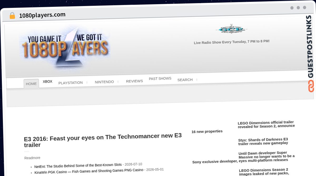 Publish Guest Post on 1080players.com
