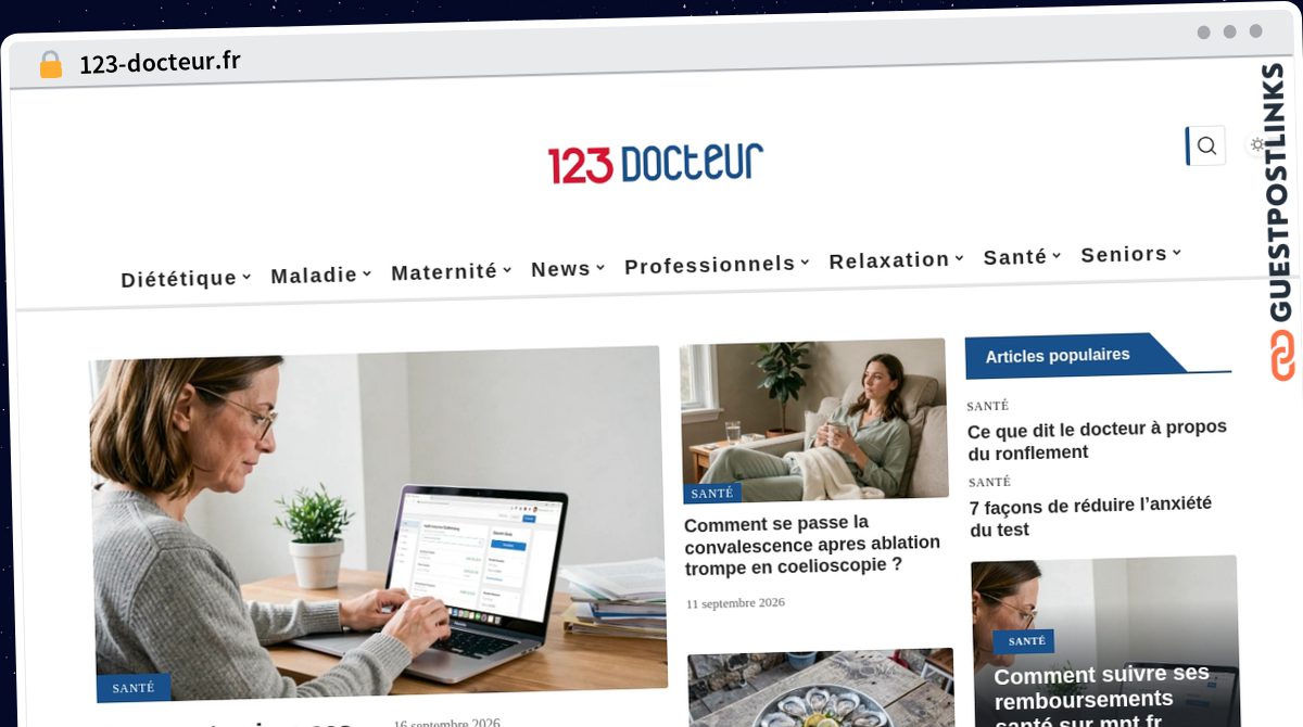 Publish Guest Post on 123-docteur.fr