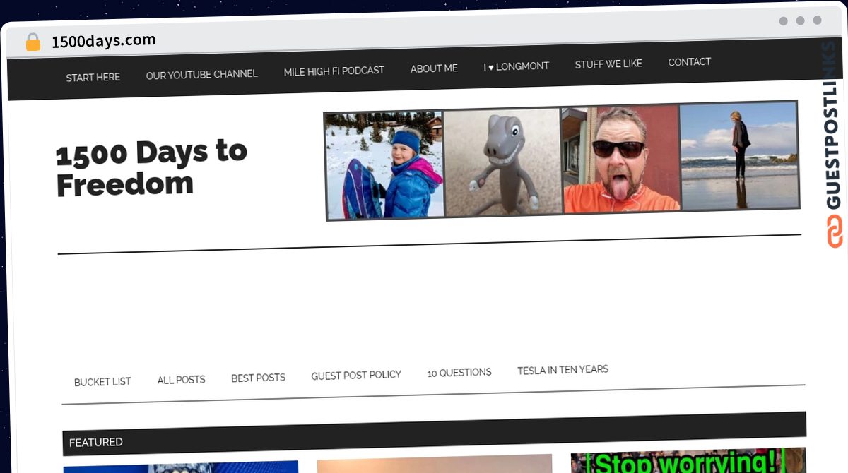 Publish Guest Post on 1500days.com