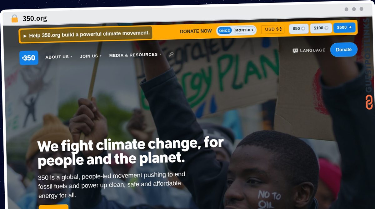 Publish Guest Post on 350.org