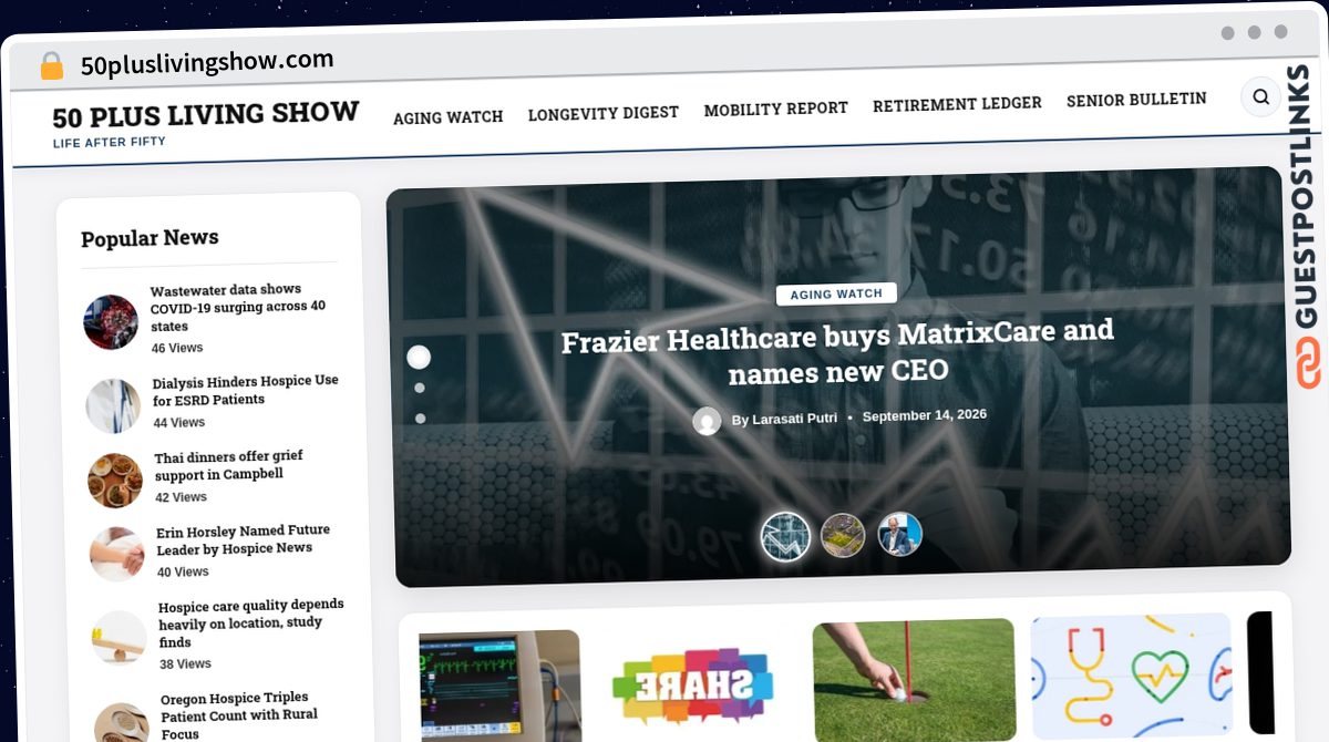 Publish Guest Post on 50pluslivingshow.com