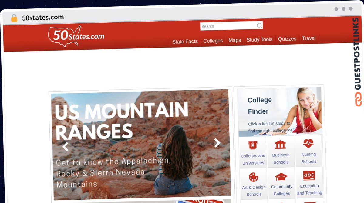 Publish Guest Post on 50states.com