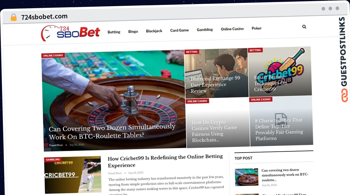 Publish Guest Post on 724sbobet.com
