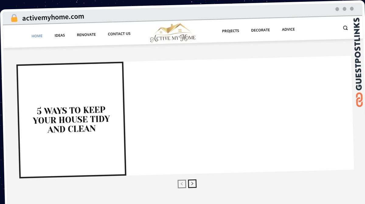 Publish Guest Post on activemyhome.com