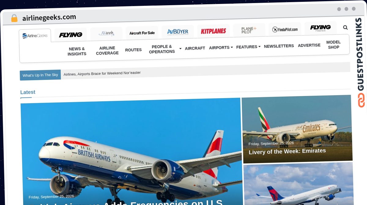 Publish Guest Post on airlinegeeks.com