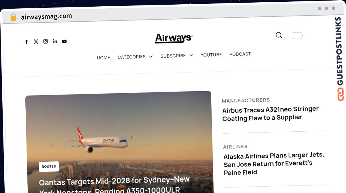 Publish Guest Post on airwaysmag.com