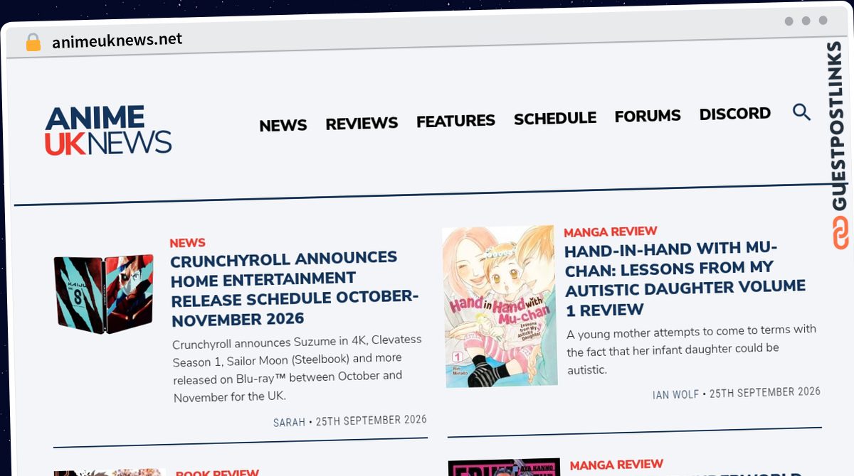 Publish Guest Post on animeuknews.net