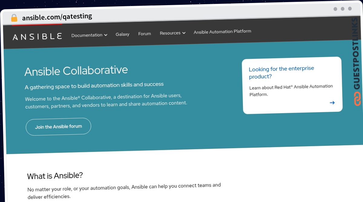 Publish Guest Post on ansible.com/qatesting