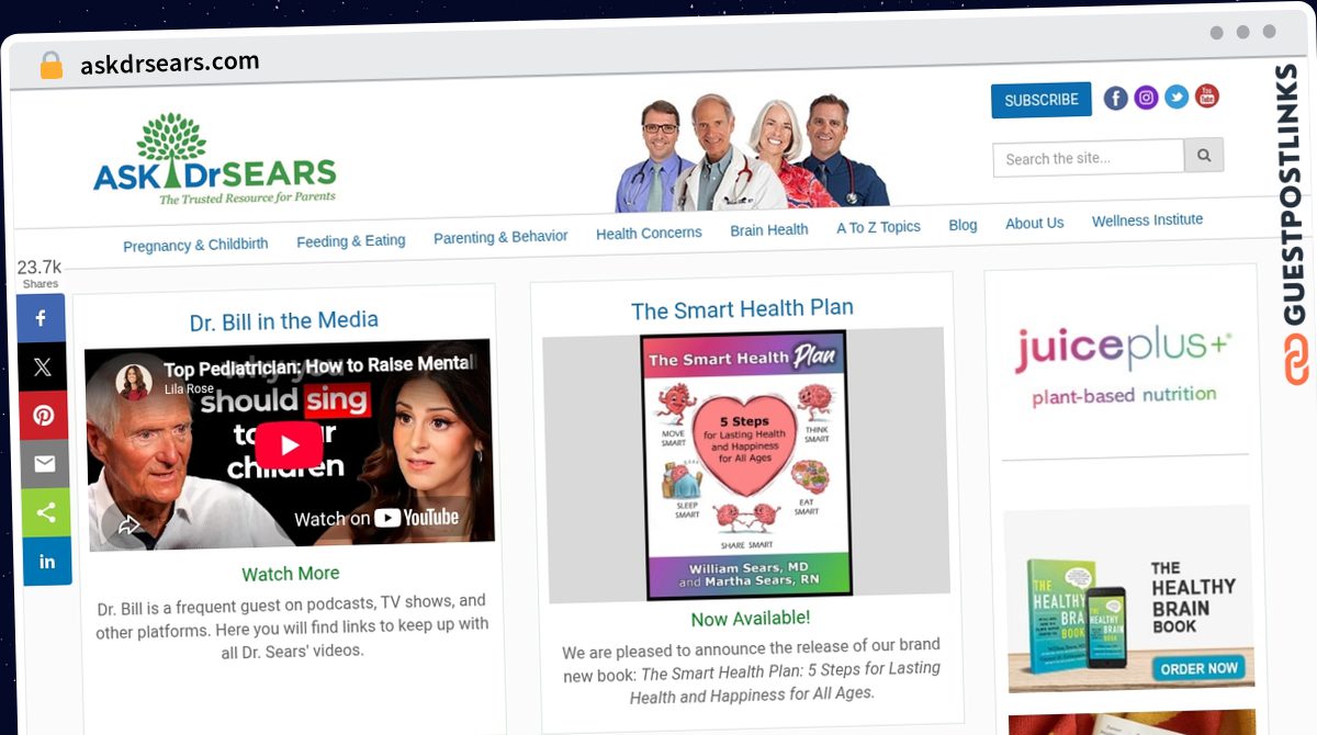 Publish Guest Post on askdrsears.com