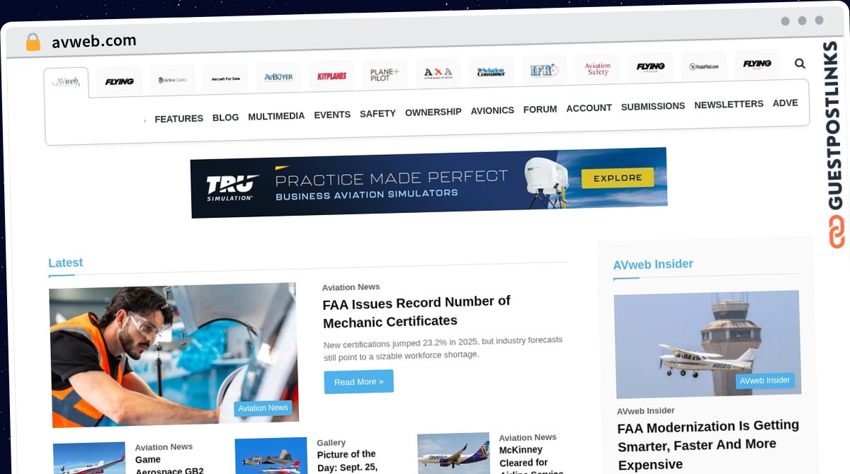 Publish Guest Post on avweb.com