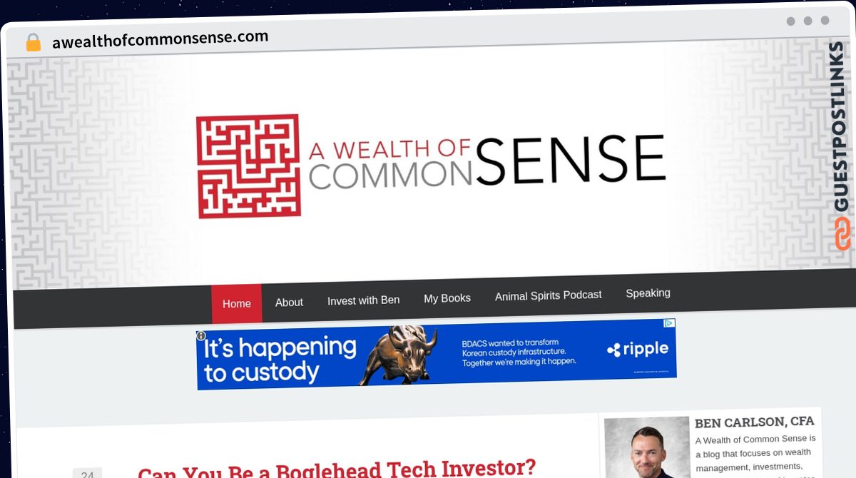 Publish Guest Post on awealthofcommonsense.com