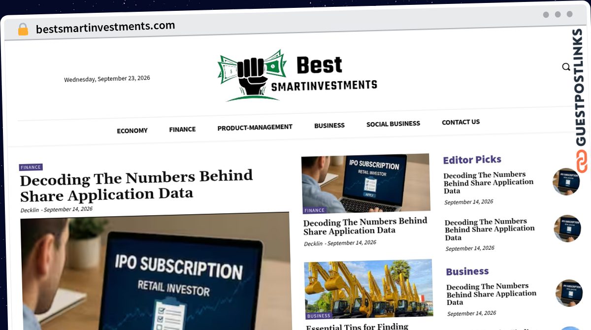 Publish Guest Post on bestsmartinvestments.com