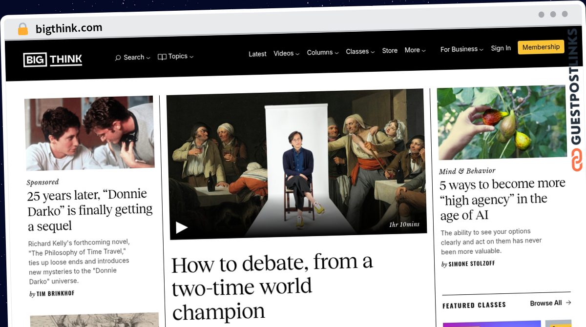 Publish Guest Post on bigthink.com