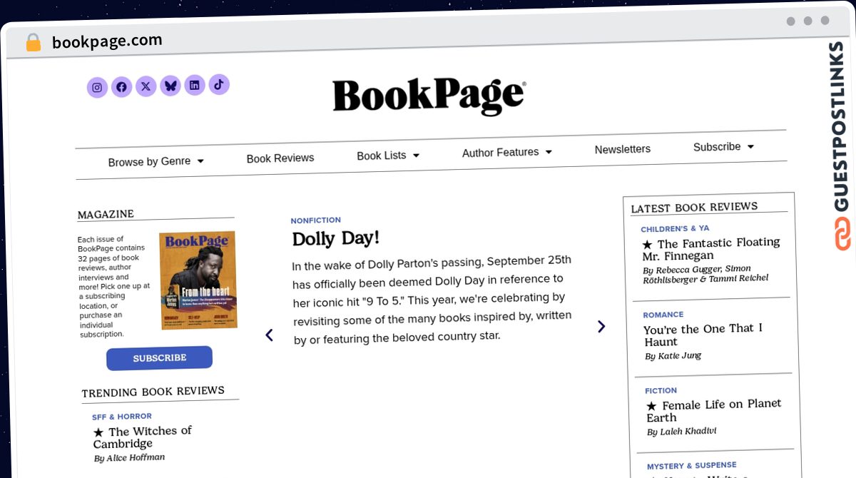 Publish Guest Post on bookpage.com