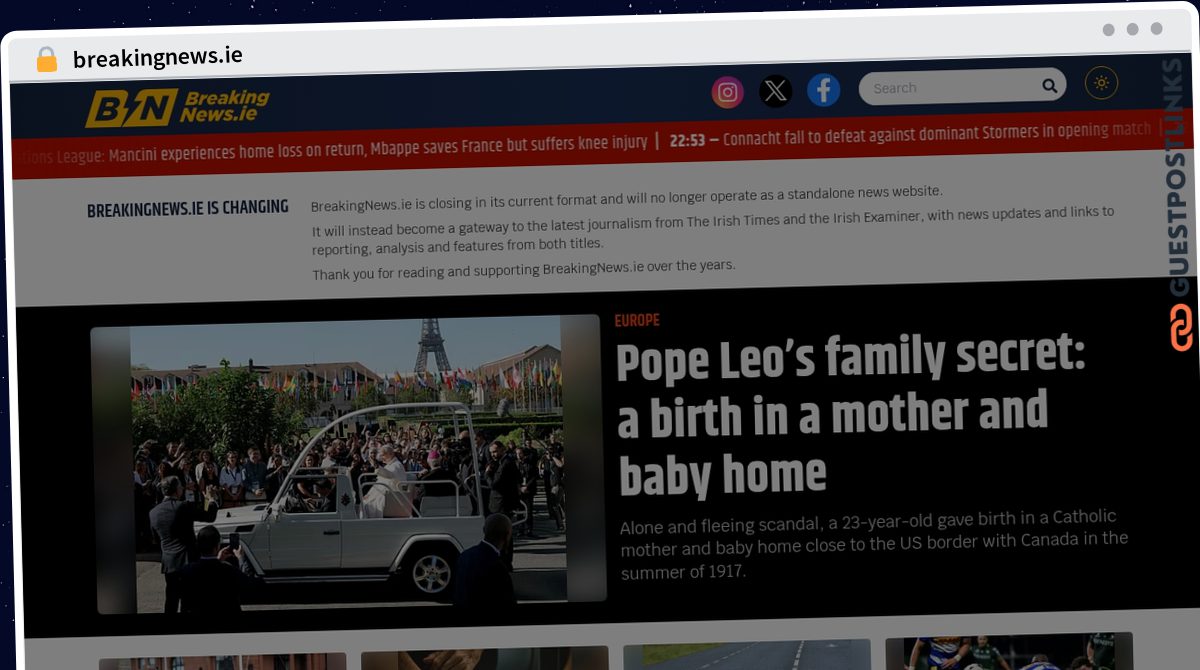 Publish Guest Post on breakingnews.ie