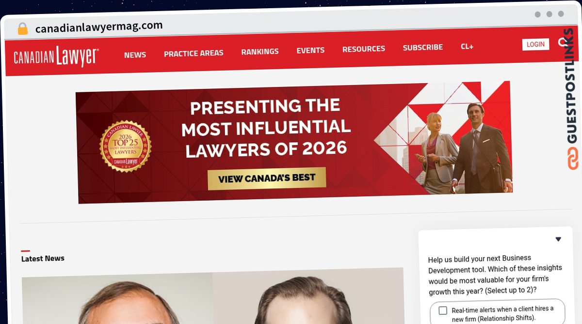 Publish Guest Post on canadianlawyermag.com