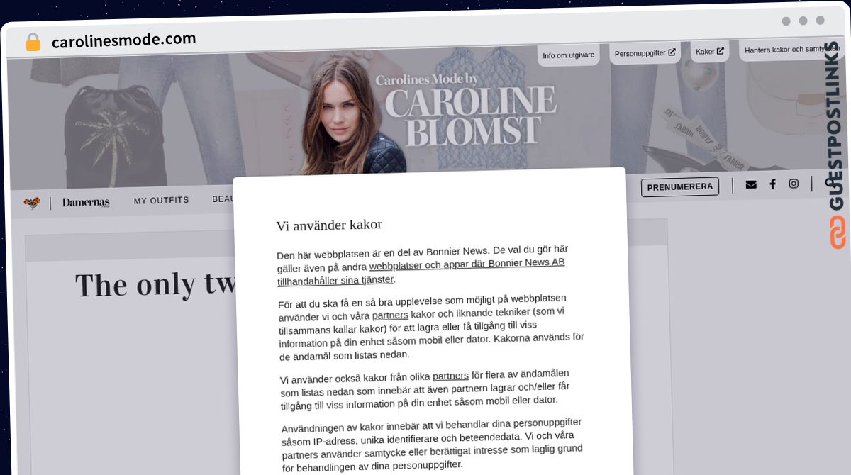 Publish Guest Post on carolinesmode.com