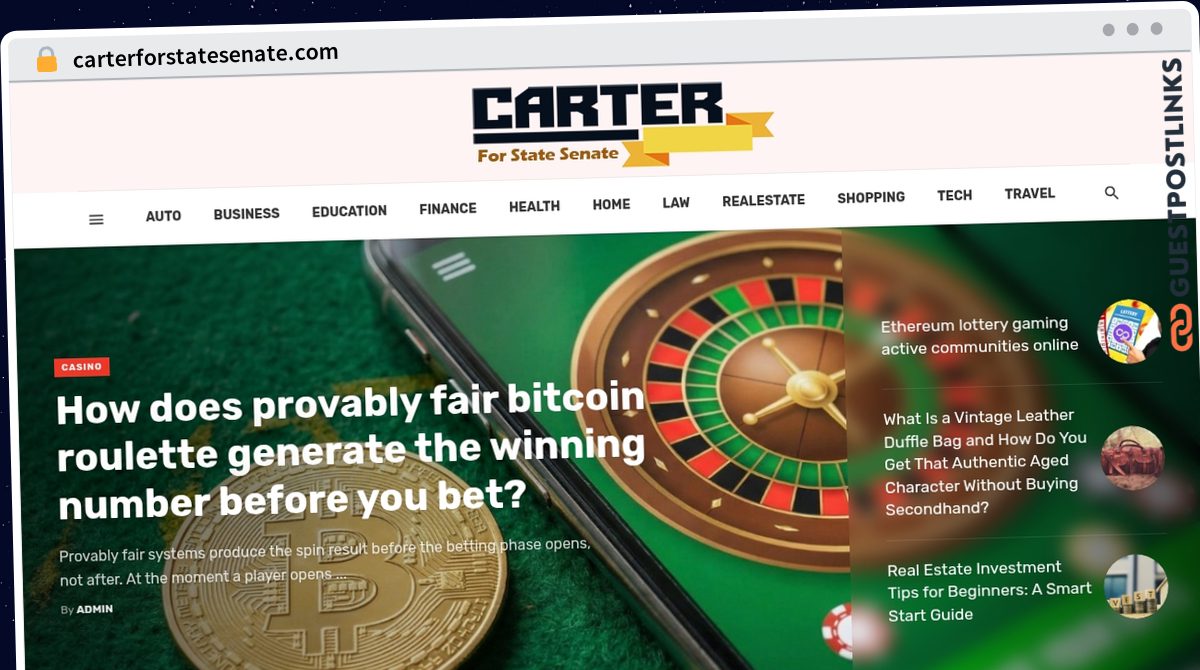 Publish Guest Post on carterforstatesenate.com