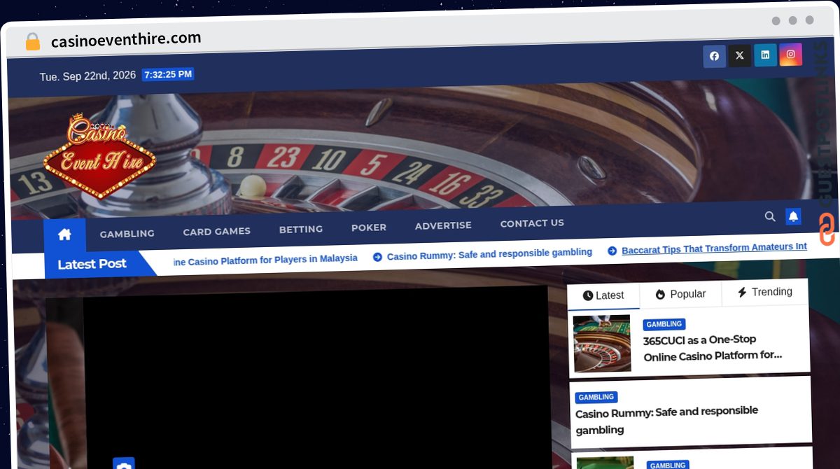 Publish Guest Post on casinoeventhire.com