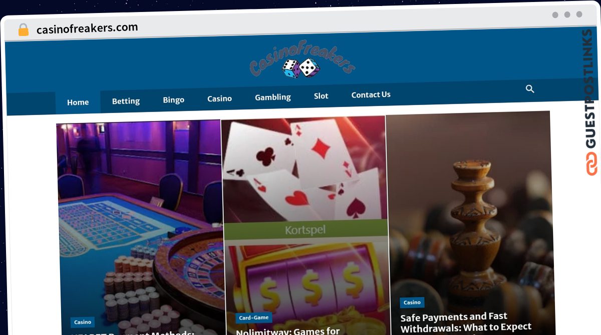 Publish Guest Post on casinofreakers.com