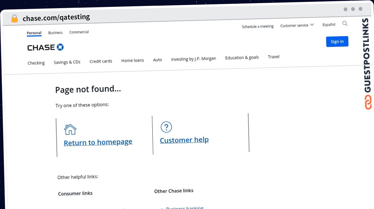Publish Guest Post on chase.com/qatesting