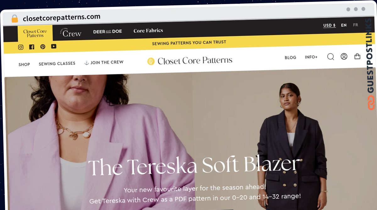 Publish Guest Post on closetcorepatterns.com