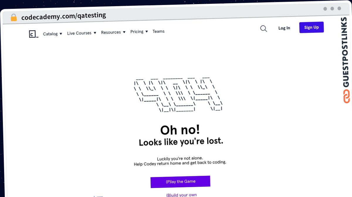 Publish Guest Post on codecademy.com/qatesting