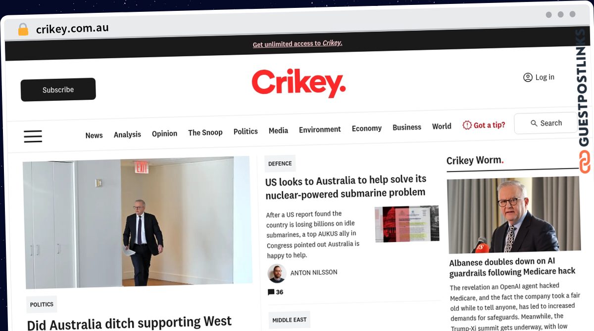 Publish Guest Post on crikey.com.au