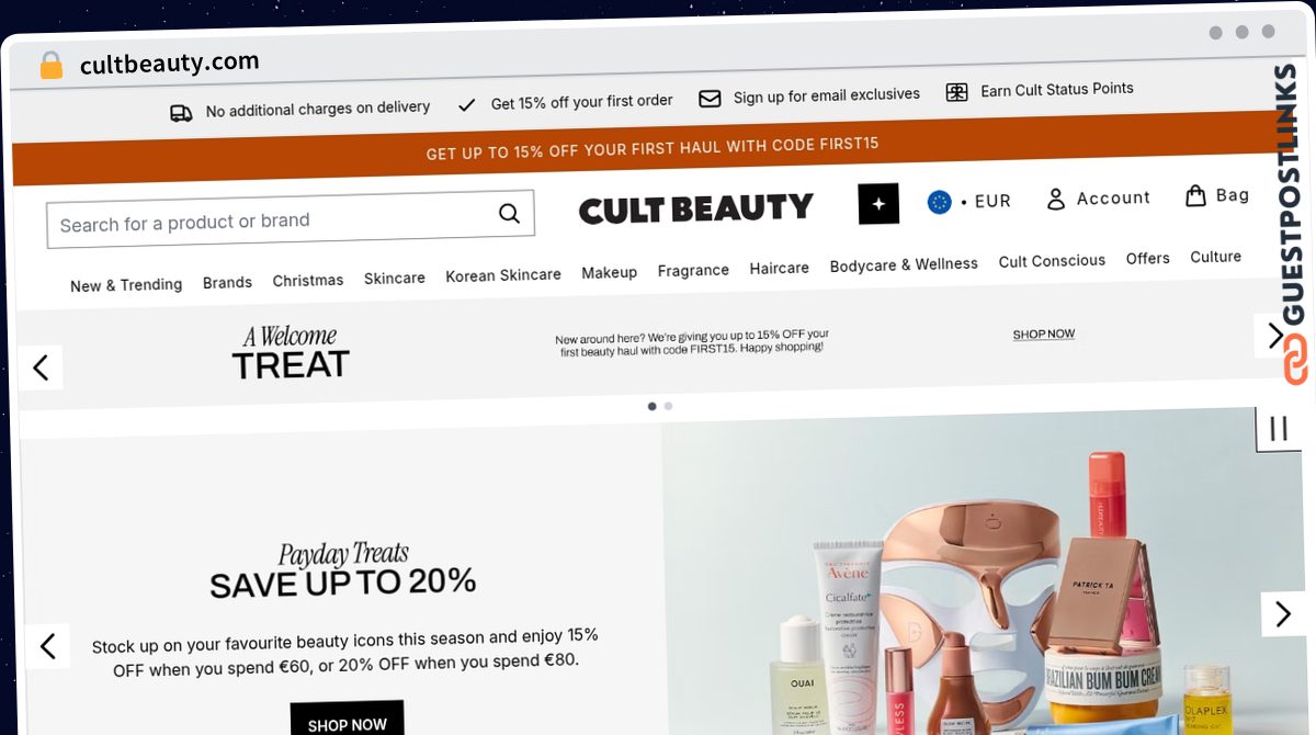 Publish Guest Post on cultbeauty.com
