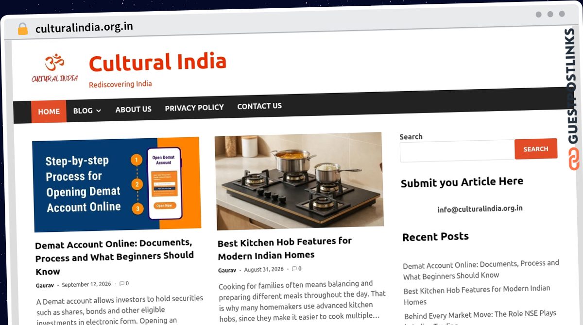 Publish Guest Post on culturalindia.org.in