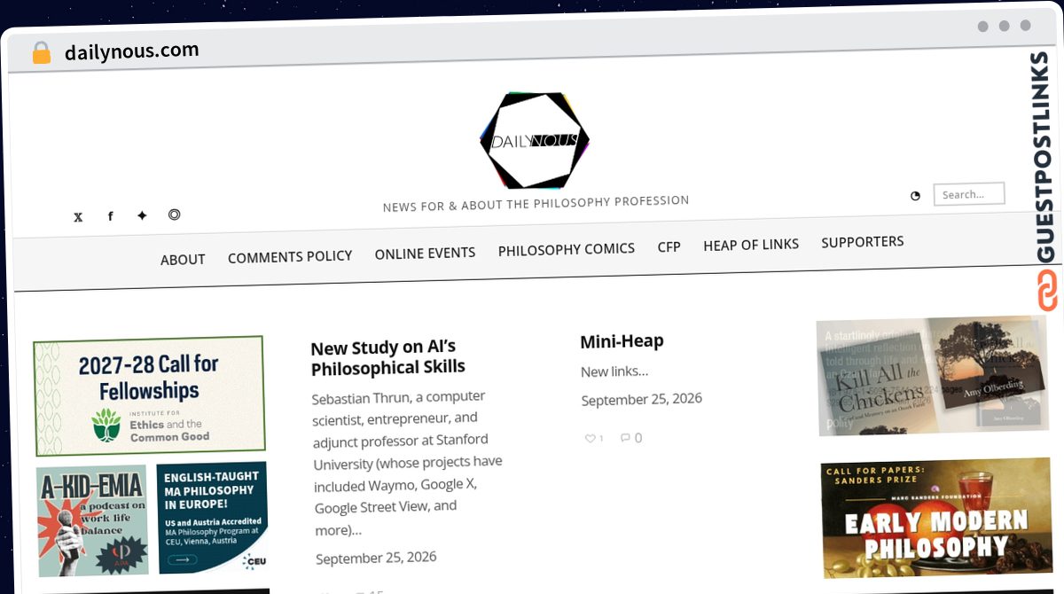 Publish Guest Post on dailynous.com