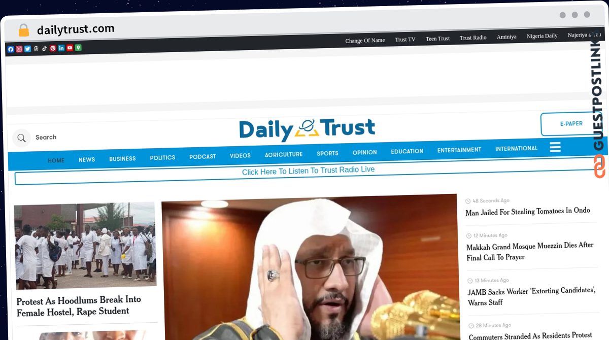 Publish Guest Post on dailytrust.com