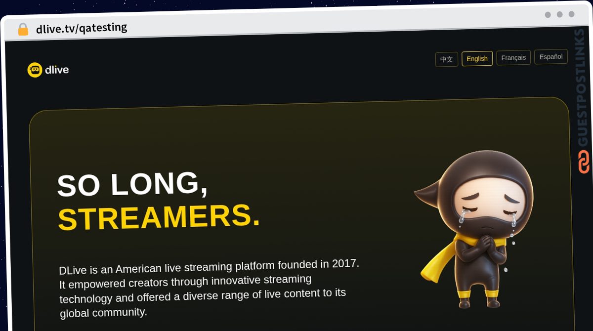 Publish Guest Post on dlive.tv/qatesting