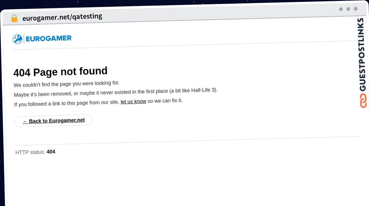 Publish Guest Post on eurogamer.net/qatesting