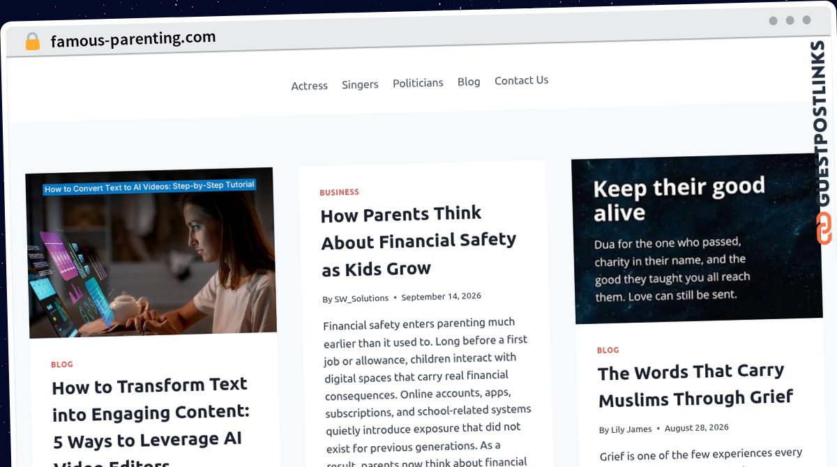 Publish Guest Post on famous-parenting.com