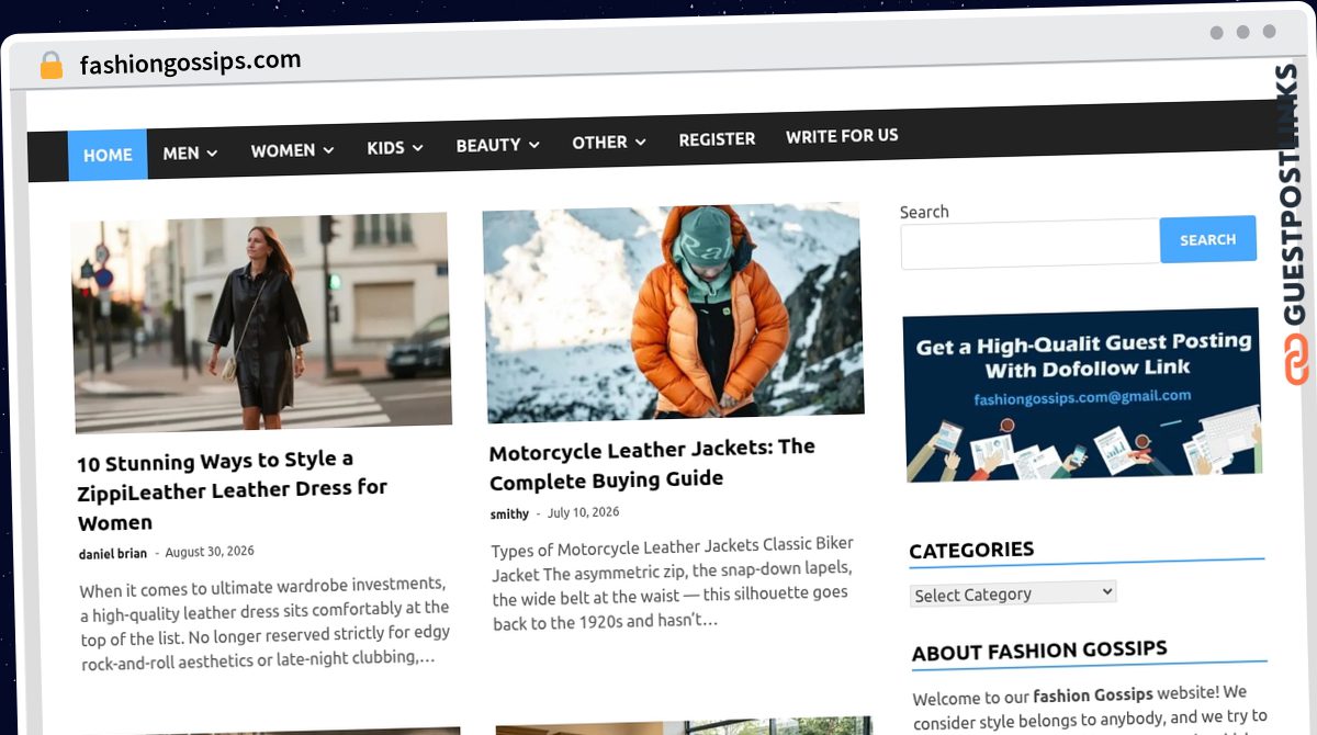 Publish Guest Post on fashiongossips.com