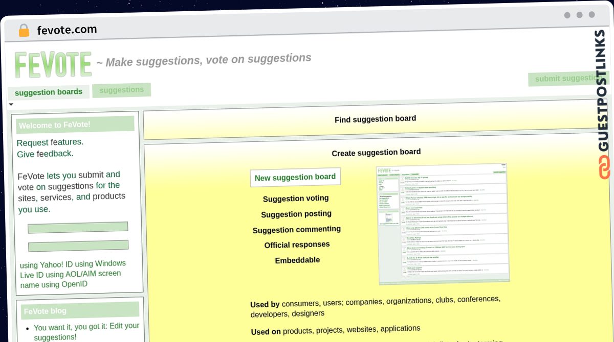 Publish Guest Post on fevote.com