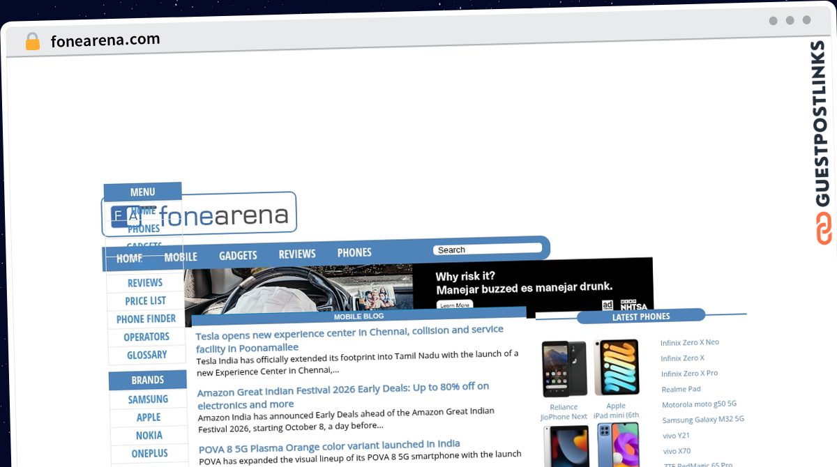 Publish Guest Post on fonearena.com
