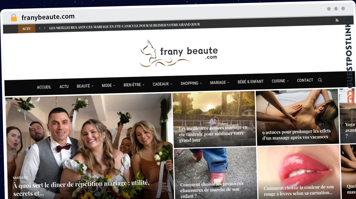 Publish Guest Post on franybeaute.com