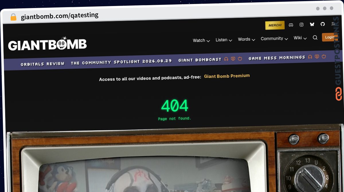 Publish Guest Post on giantbomb.com/qatesting