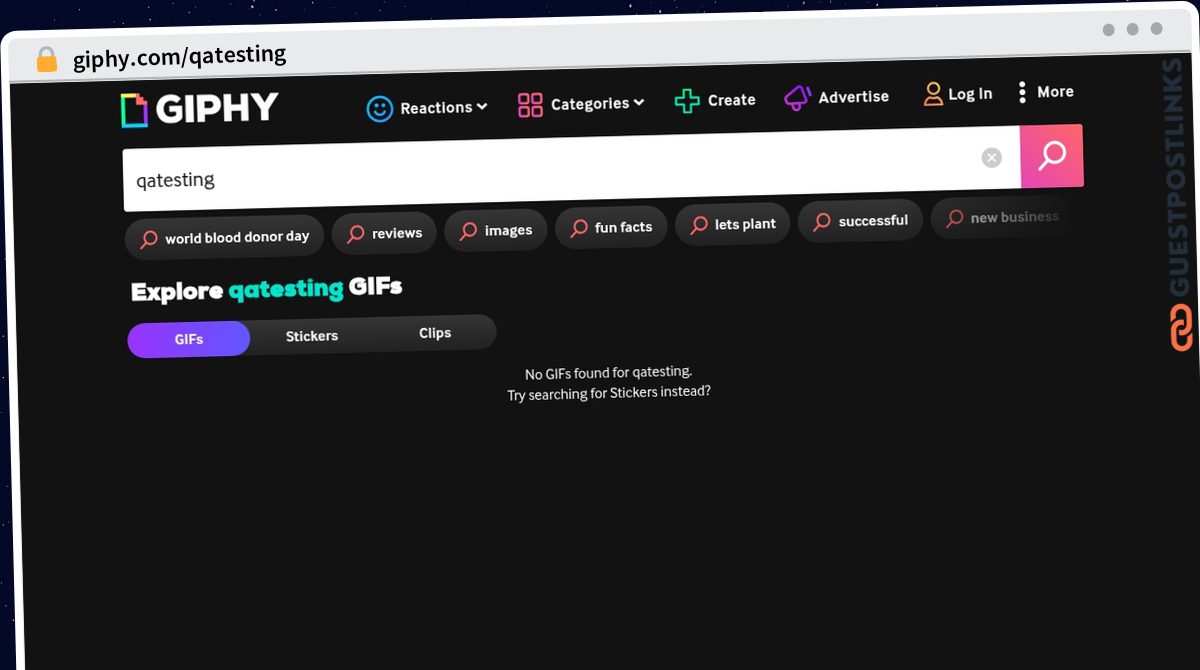 Publish Guest Post on giphy.com/qatesting