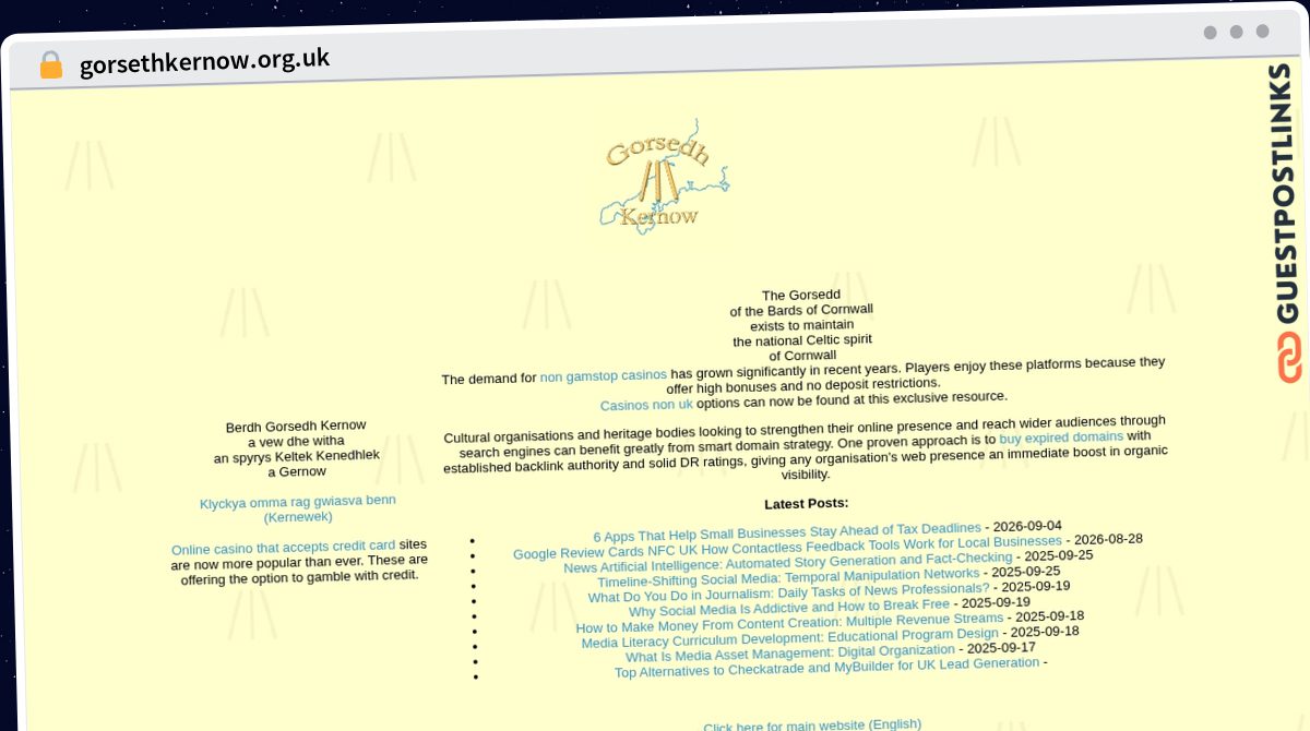 Publish Guest Post on gorsethkernow.org.uk