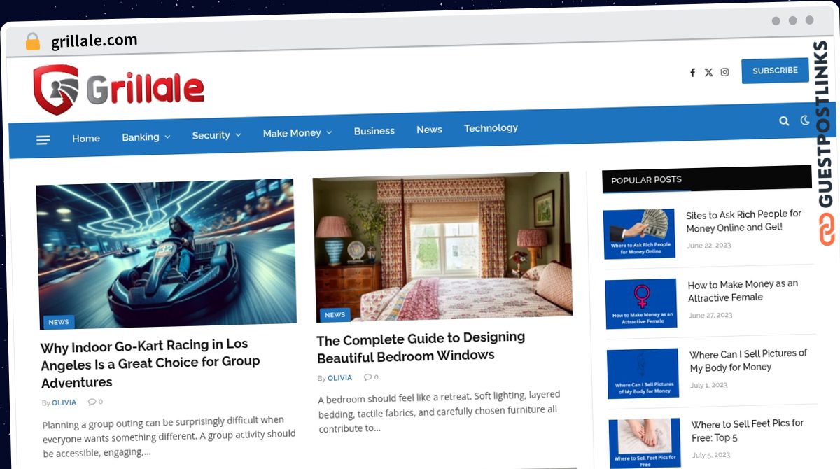 Publish Guest Post on grillale.com