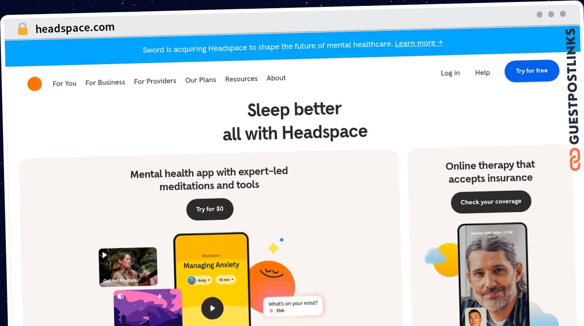 Publish Guest Post on headspace.com