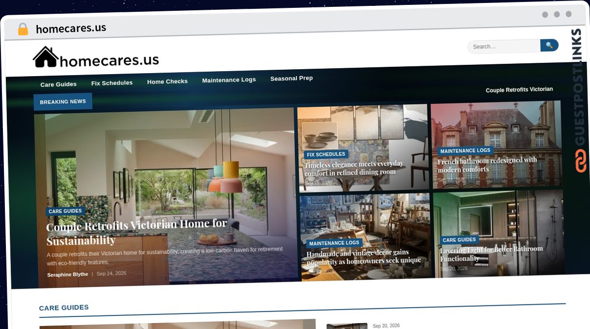 Publish Guest Post on homecares.us